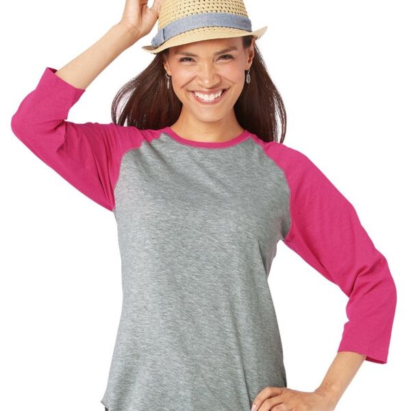 Women's Baseball Fine Jersey Three-Quarter Sleeve Tee Thumbnail