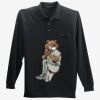 Long Sleeve Silk Touch Polo with Pocket Thumbnail